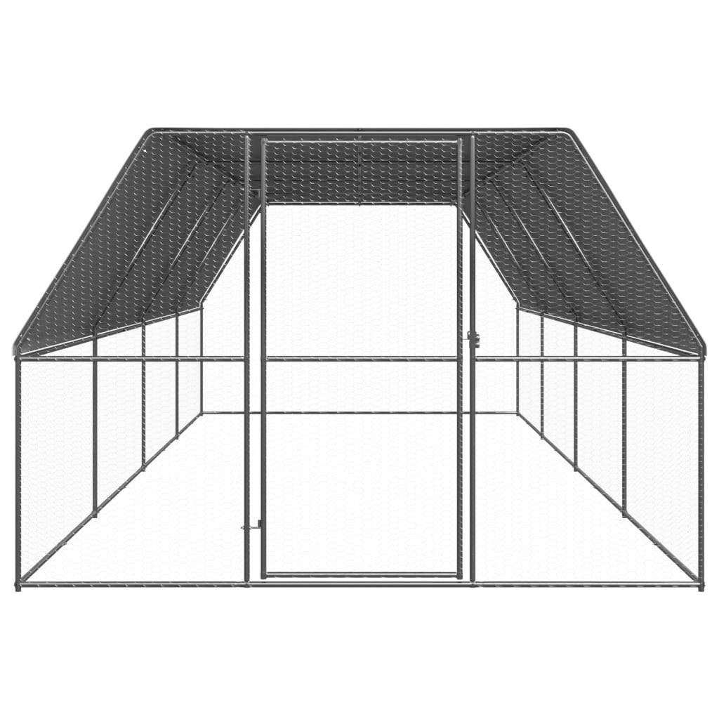 vidaXL Outdoor-Hühnerkäfig 3x8x2 m Verzinkter Stahl