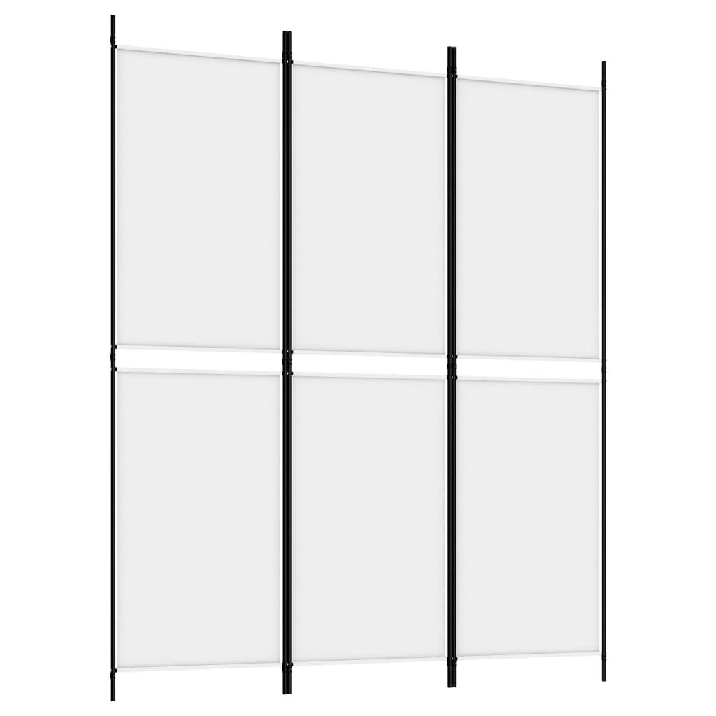 vidaXL 3-tlg. Paravent Weiß 150x180 cm Stoff