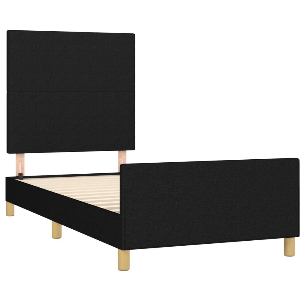 vidaXL Bettgestell ohne Matratze Schwarz 100x200 cm Stoff
