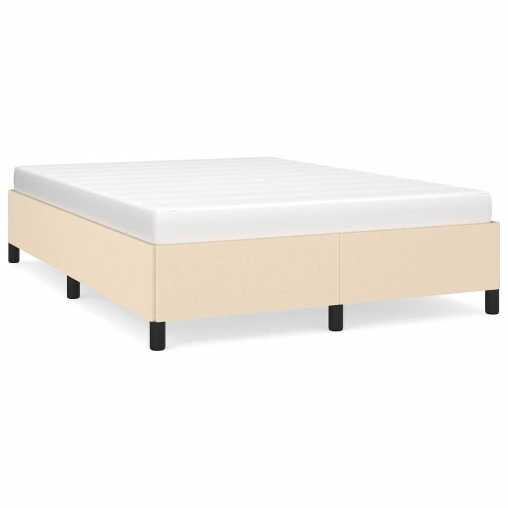vidaXL Bettgestell ohne Matratze Creme 140x200 cm Stoff