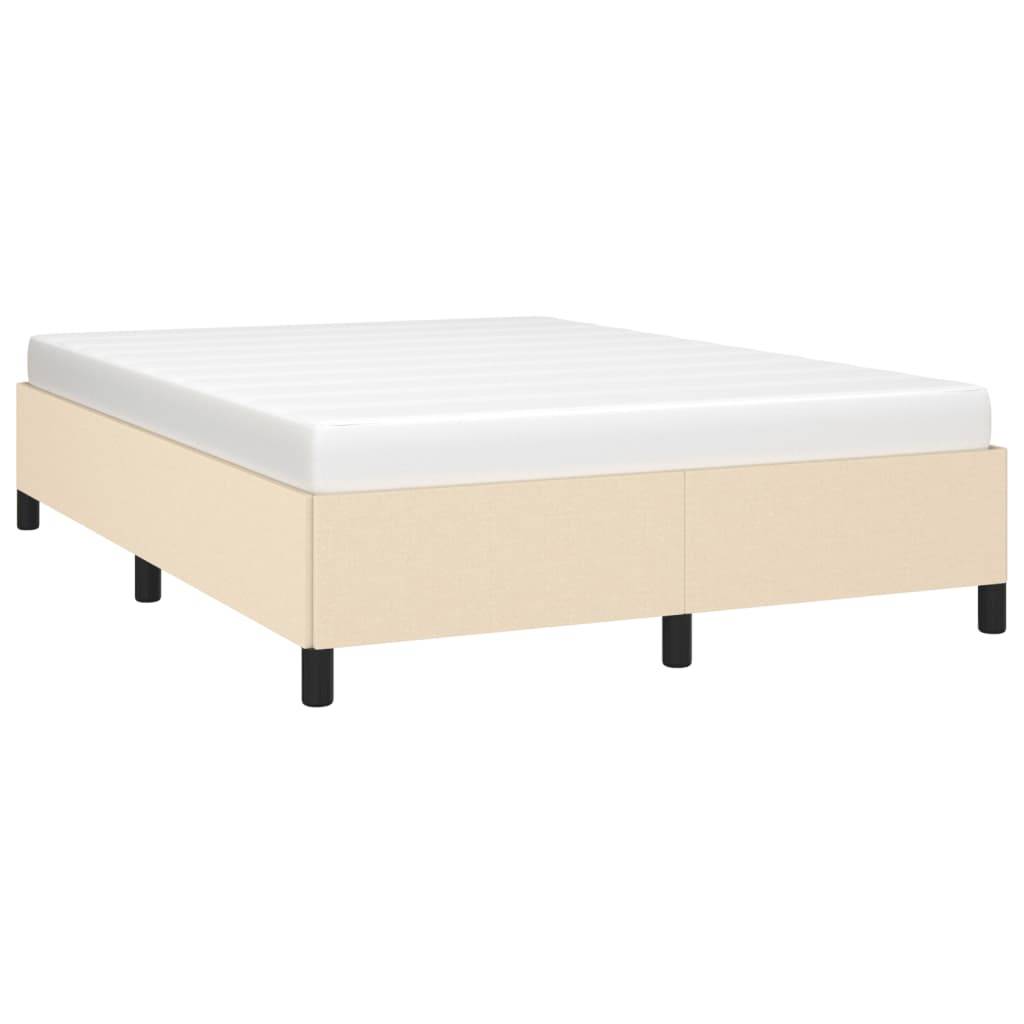 vidaXL Bettgestell ohne Matratze Creme 140x200 cm Stoff