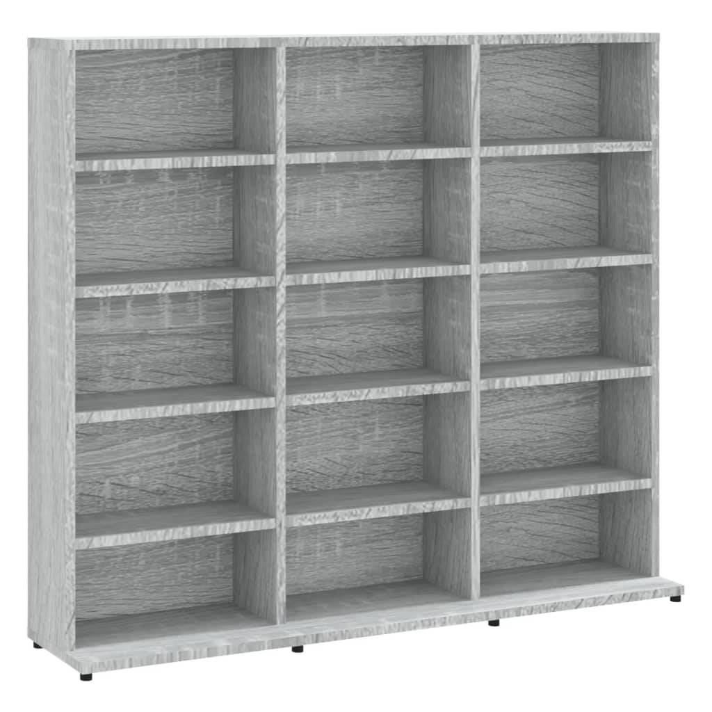 vidaXL CD-Regal Grau Sonoma 100x23x89,5 cm Holzwerkstoff