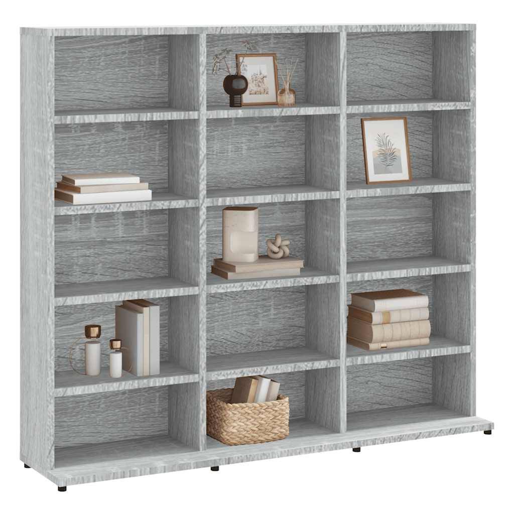 vidaXL CD-Regal Grau Sonoma 100x23x89,5 cm Holzwerkstoff