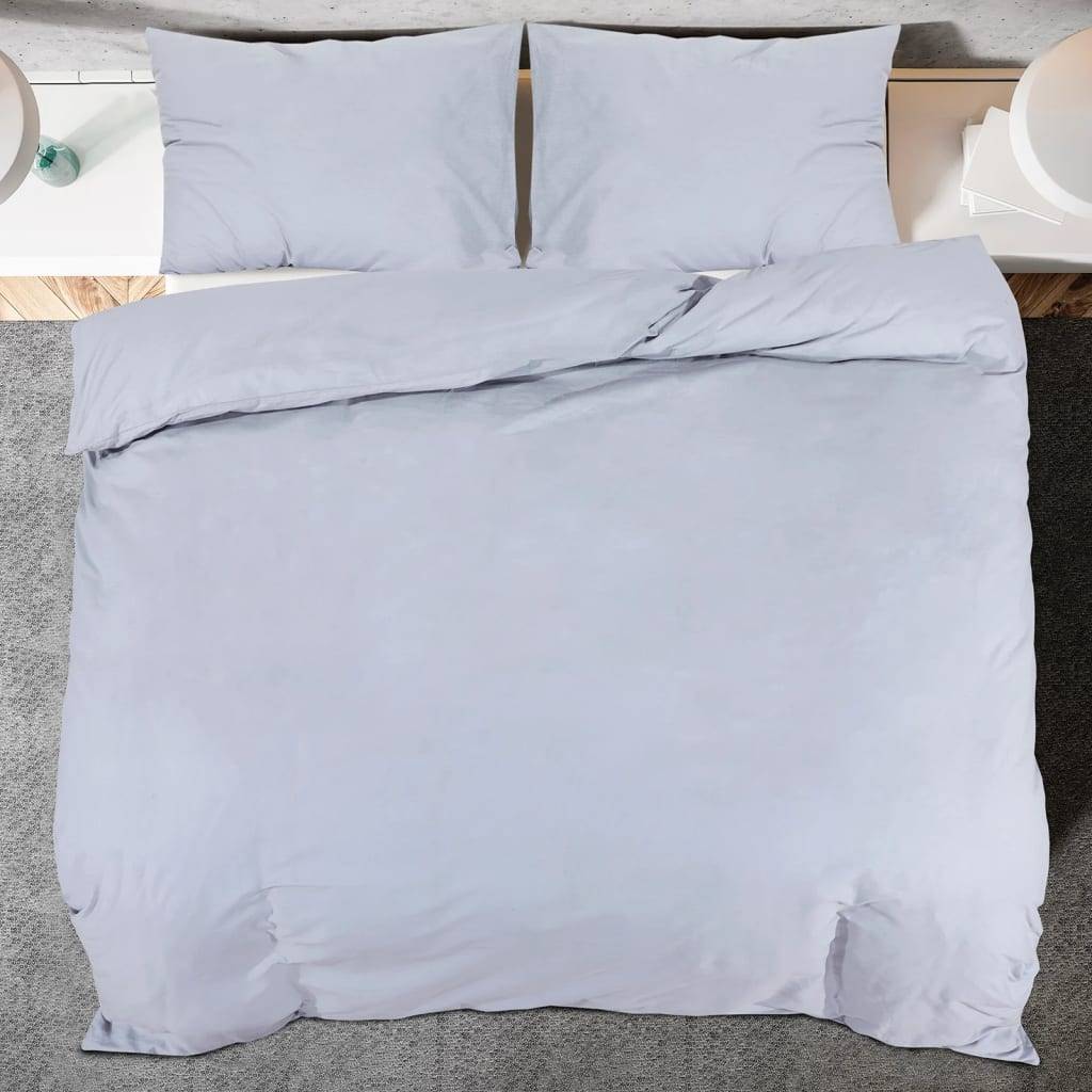 vidaXL Bettwäsche-Set Grau 200x220 cm Baumwolle