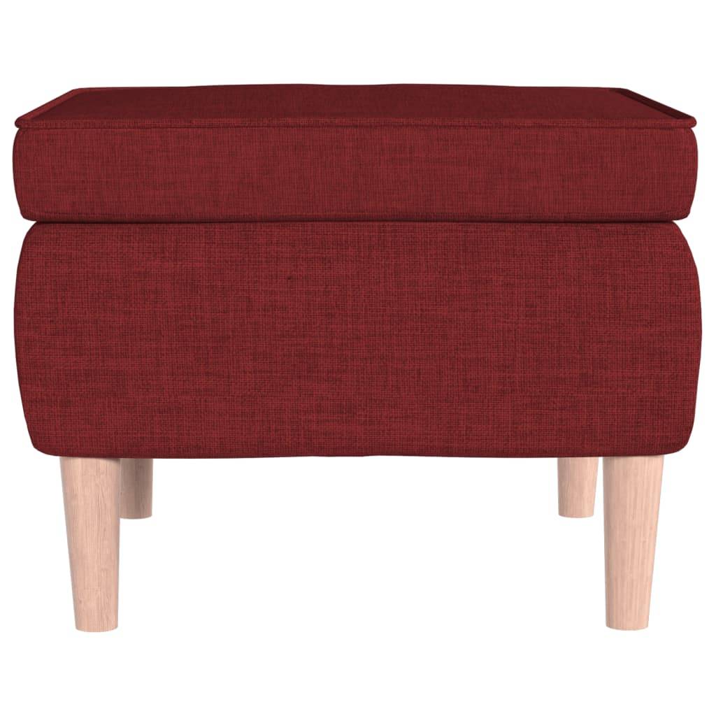 vidaXL Hocker mit Holzbeinen Weinrot Stoff