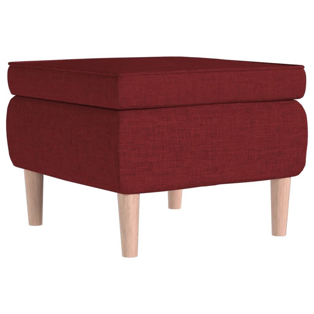 vidaXL Hocker mit Holzbeinen Weinrot Stoff