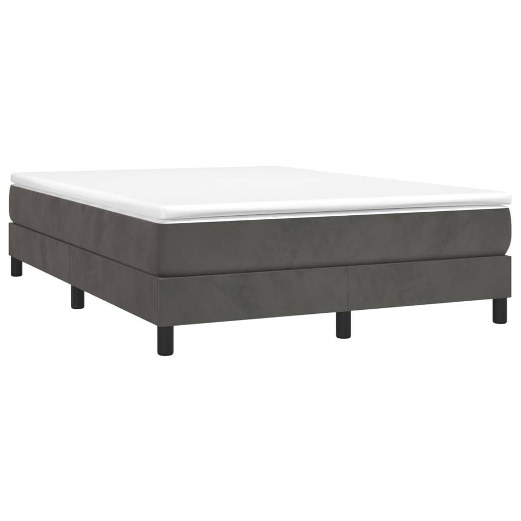 vidaXL Bettgestell ohne Matratze Dunkelgrau 140x190 cm Samt