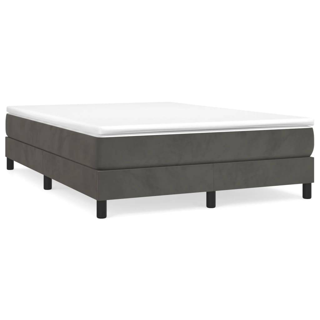 vidaXL Bettgestell ohne Matratze Dunkelgrau 140x190 cm Samt