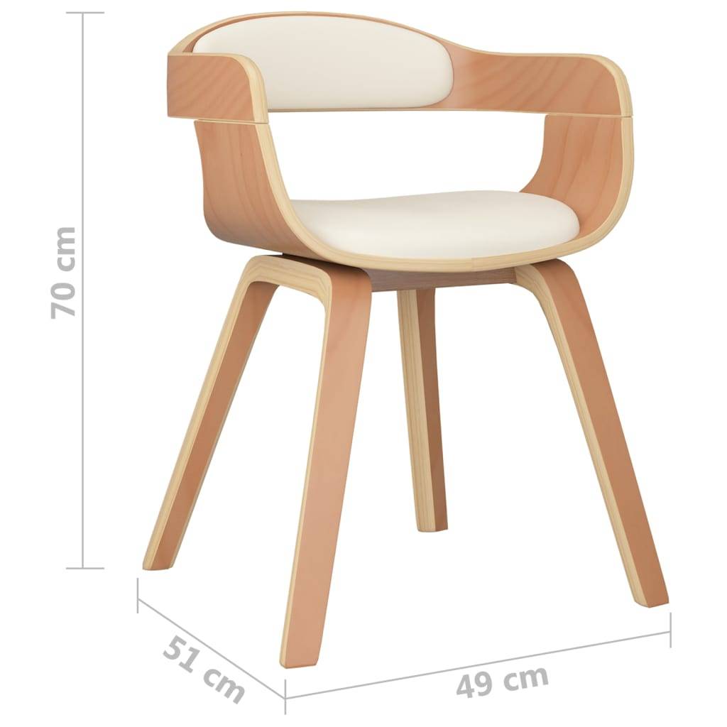 vidaXL Esszimmerstühle 4 Stk. Creme Bugholz und Kunstleder