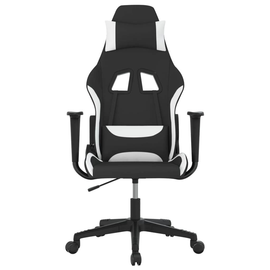 vidaXL Gaming-Stuhl Schwarz und Weiß Stoff