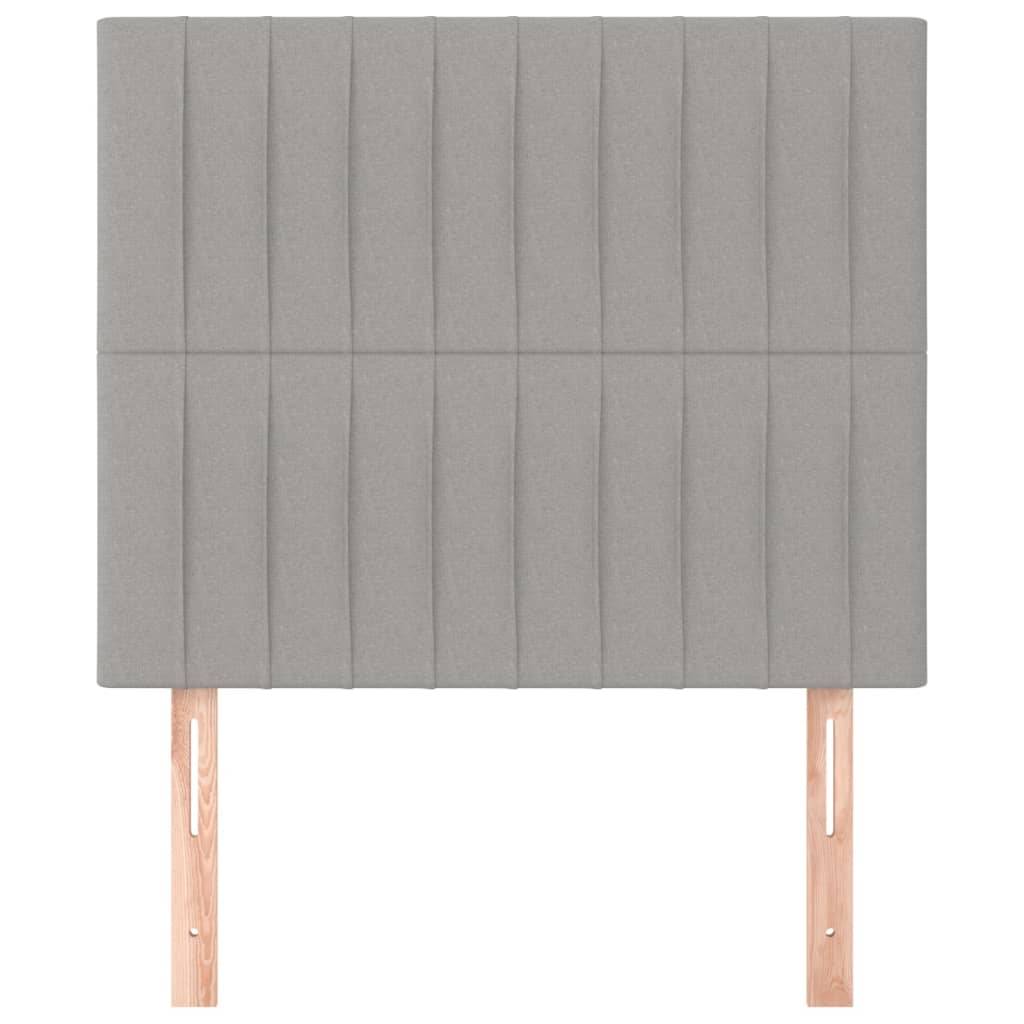 vidaXL Kopfteile 2 Stk. Hellgrau 100x5x78/88 cm Stoff