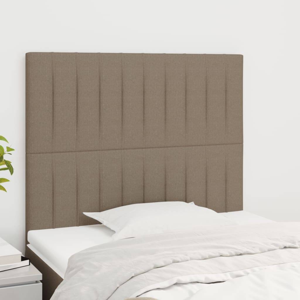 vidaXL Kopfteile 2 Stk. Taupe 90x5x78/88 cm Stoff
