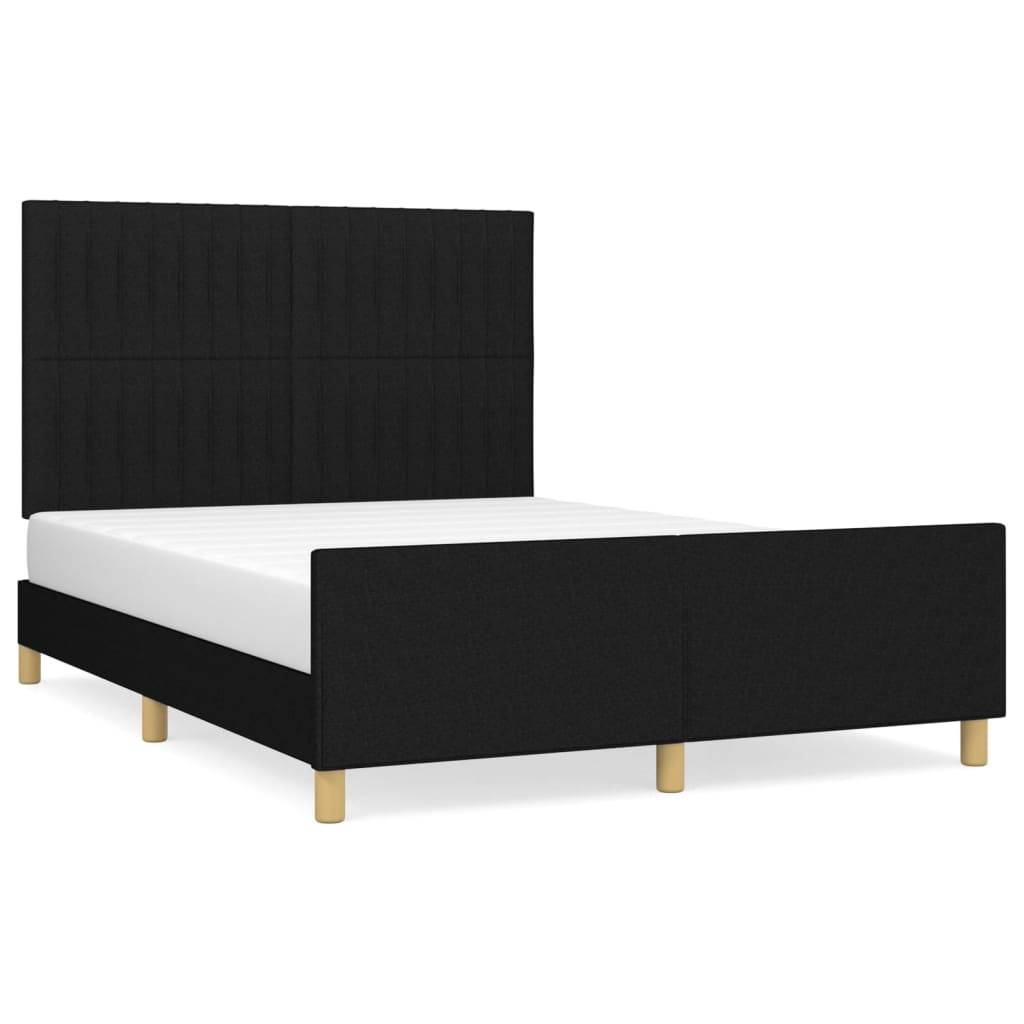 vidaXL Bettgestell ohne Matratze Schwarz 140x200 cm Stoff