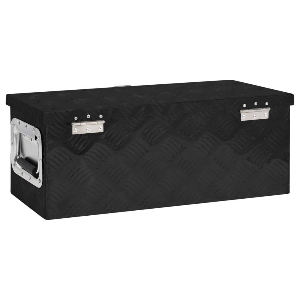vidaXL Aufbewahrungsbox Schwarz 60x23,5x23 cm Aluminium