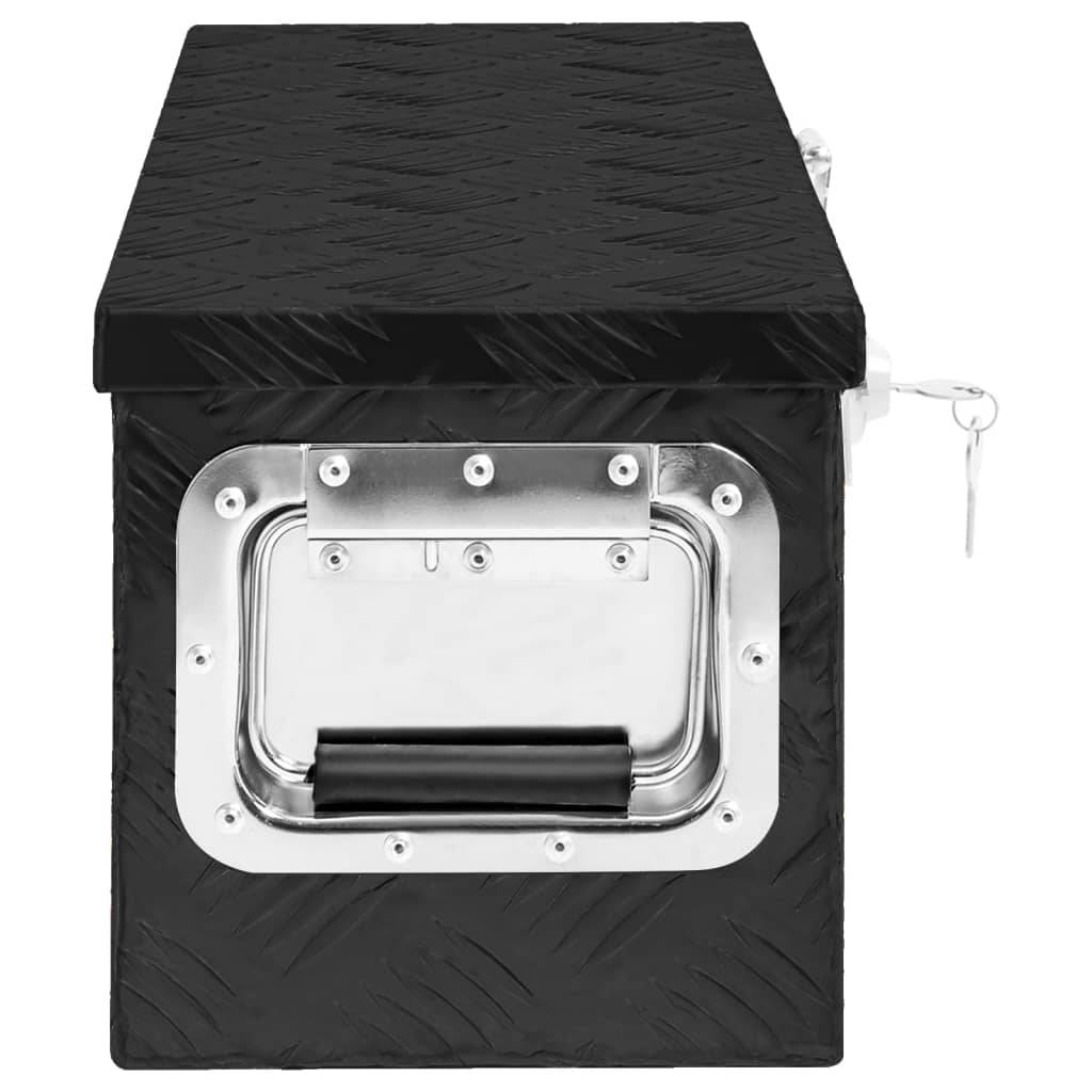 vidaXL Aufbewahrungsbox Schwarz 60x23,5x23 cm Aluminium