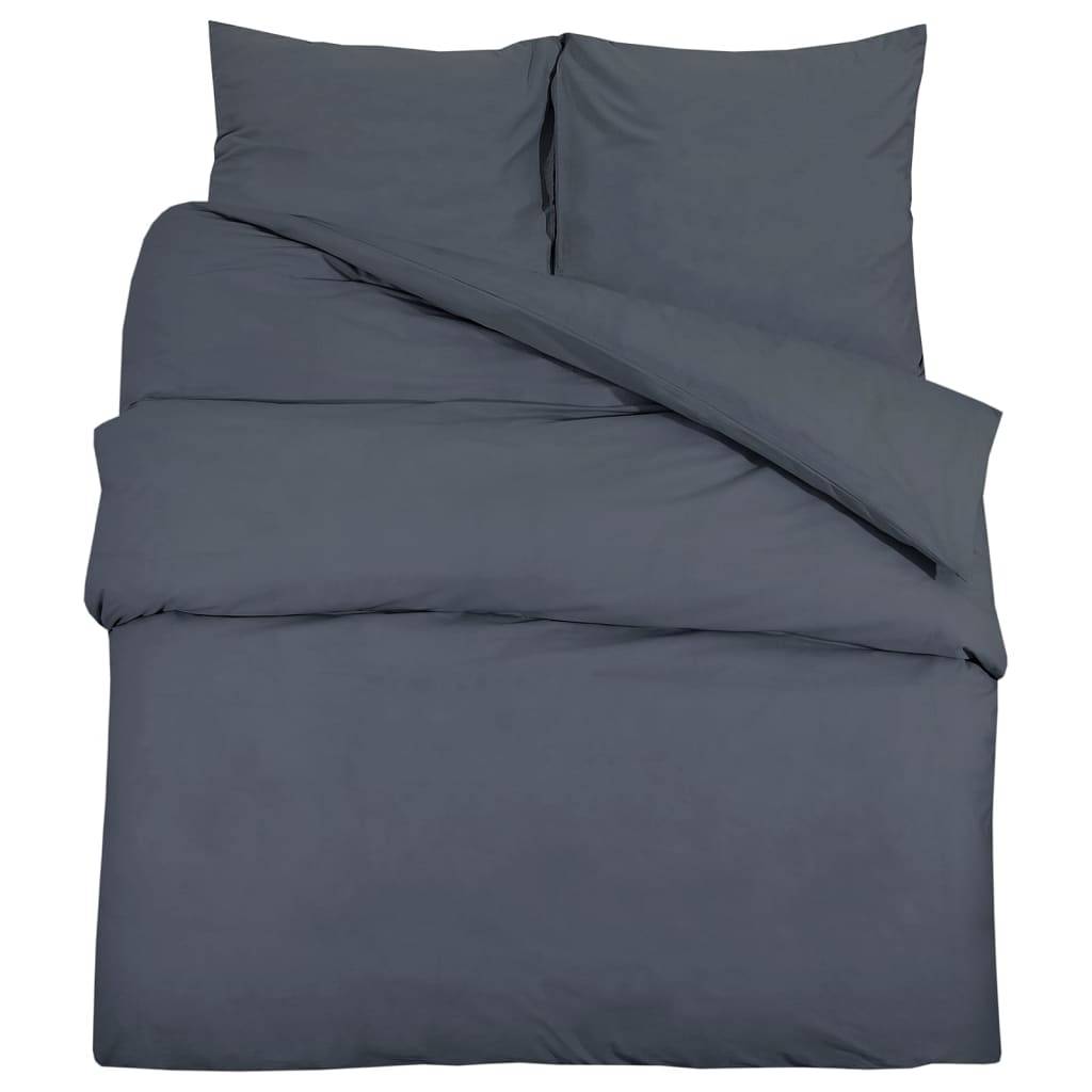 vidaXL Bettwäsche-Set Anthrazit 155x220 cm Baumwolle