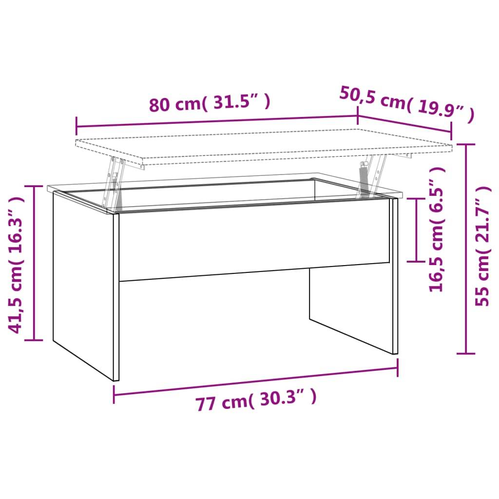 vidaXL Couchtisch Betongrau 80x50,5x41,5 cm Holzwerkstoff