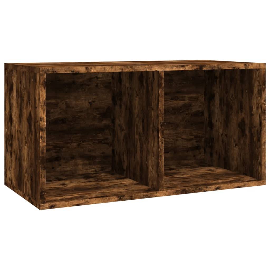 vidaXL Schallplatten-Box Räuchereiche 71x34x36 cm Holzwerkstoff