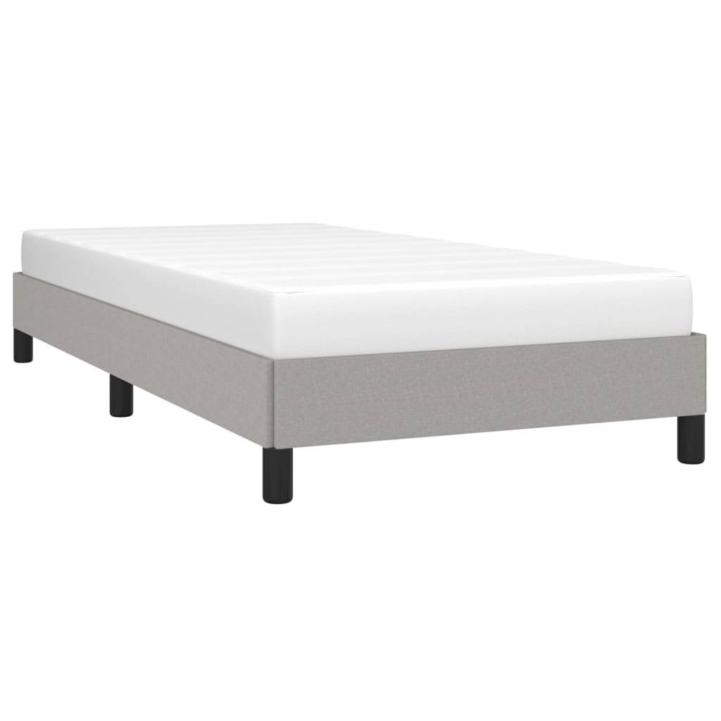 vidaXL Bettgestell ohne Matratze Hellgrau 90x200 cm Stoff