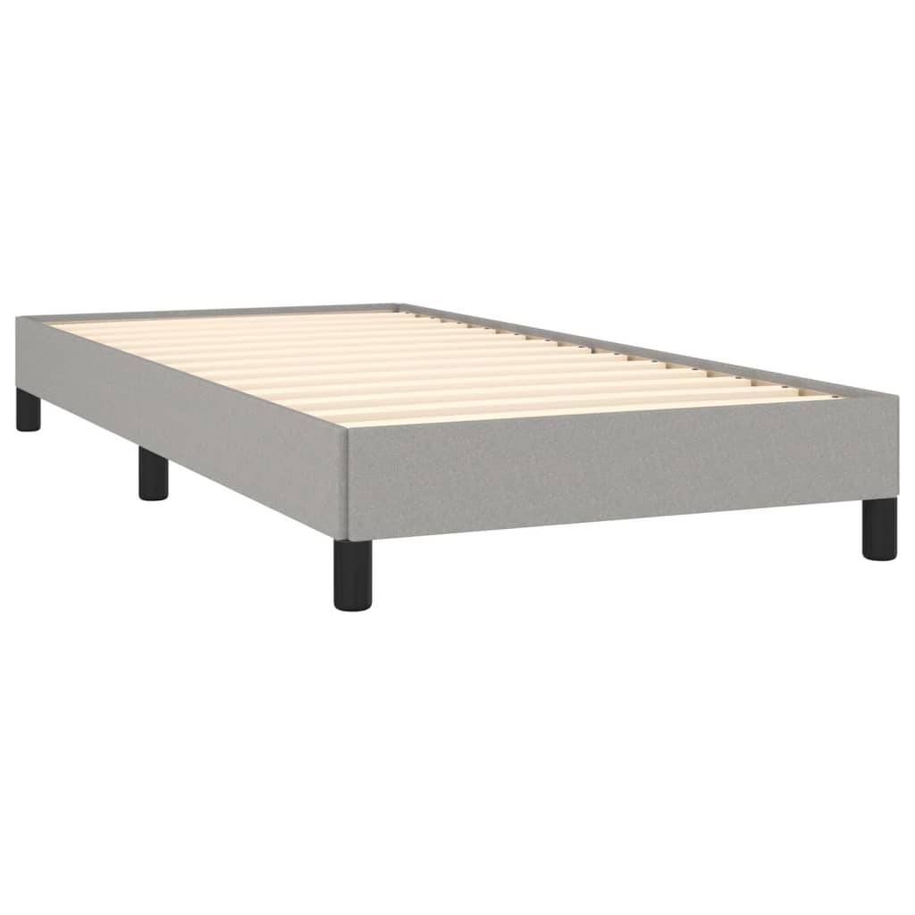 vidaXL Boxspringbett mit Matratze Hellgrau 90x200 cm Stoff