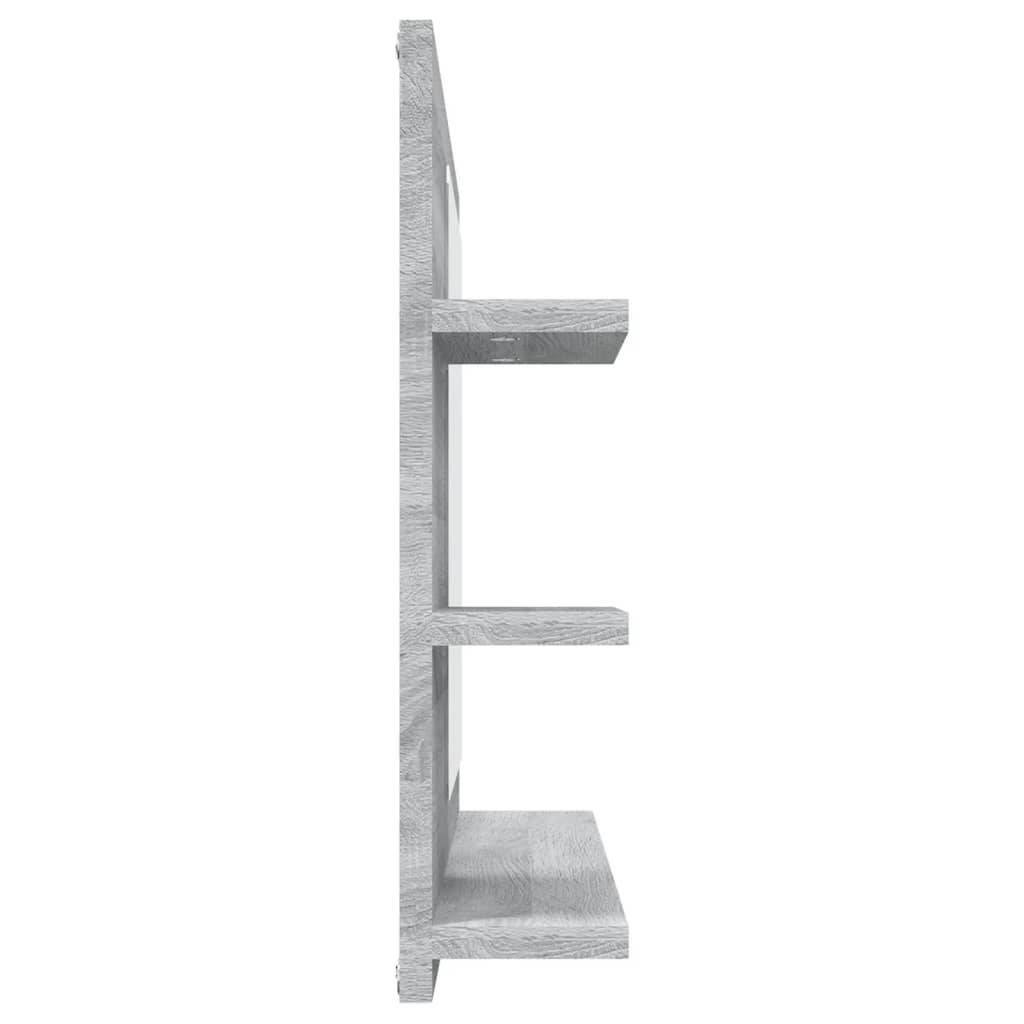 vidaXL Badspiegel Grau Sonoma 60x10,5x45 cm Holzwerkstoff