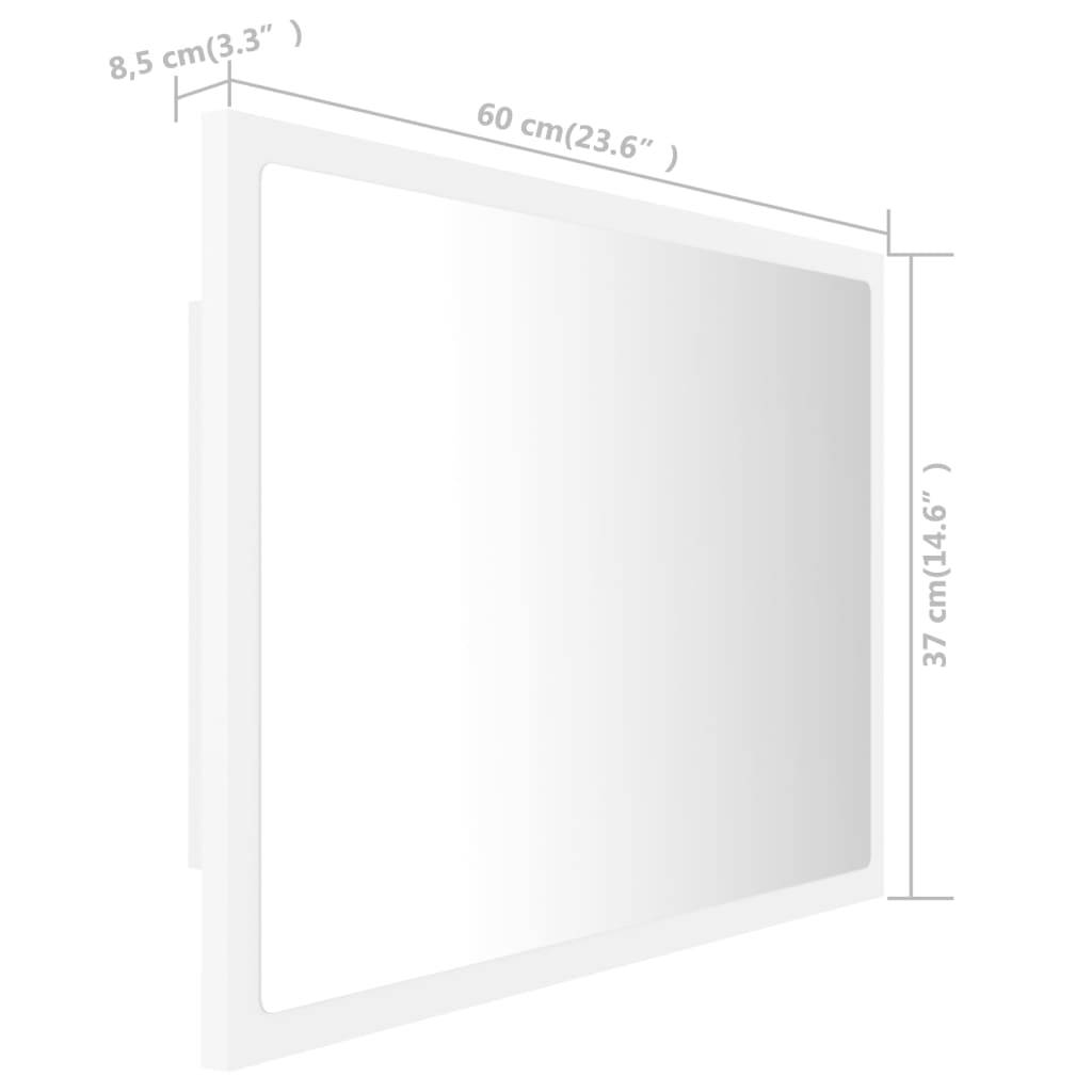 vidaXL LED-Badspiegel Weiß 60x8,5x37 cm Acryl