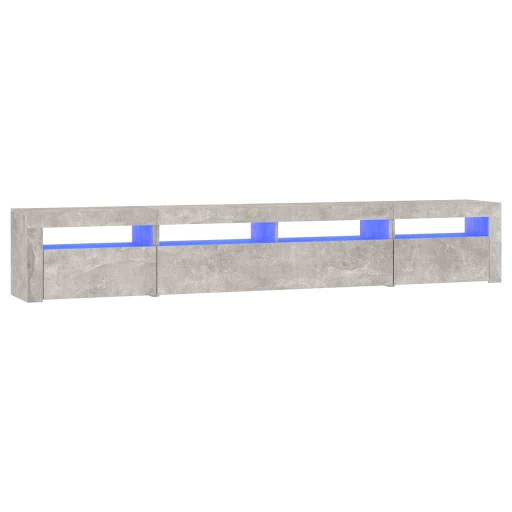 vidaXL TV-Schrank mit LED-Leuchten Betongrau 240x35x40 cm