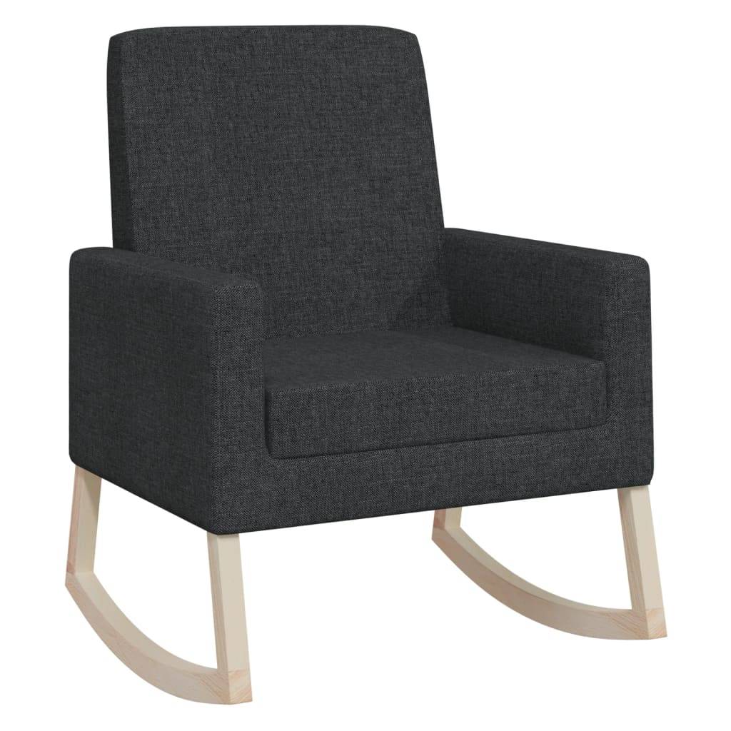 vidaXL Schaukelstuhl Schwarz Stoff