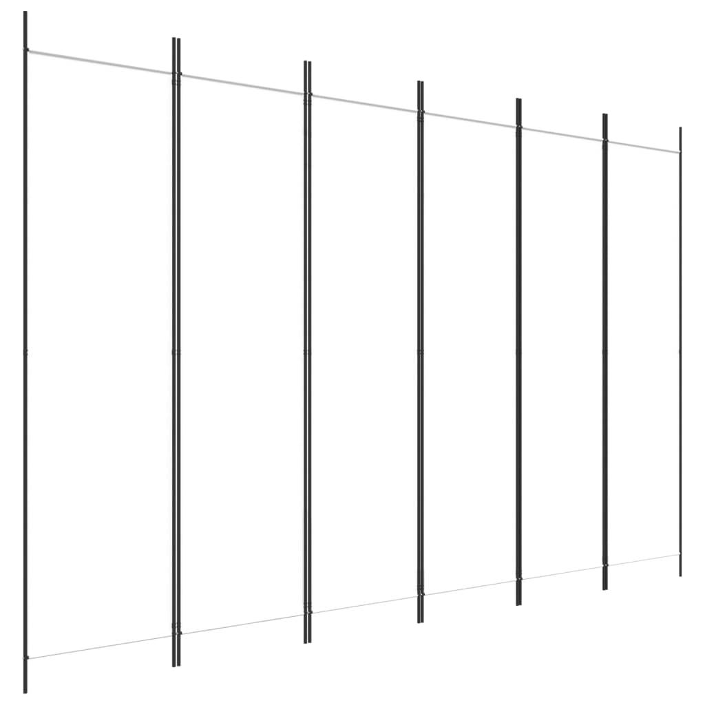 vidaXL 6-tlg. Paravent Weiß 300x200 cm Stoff