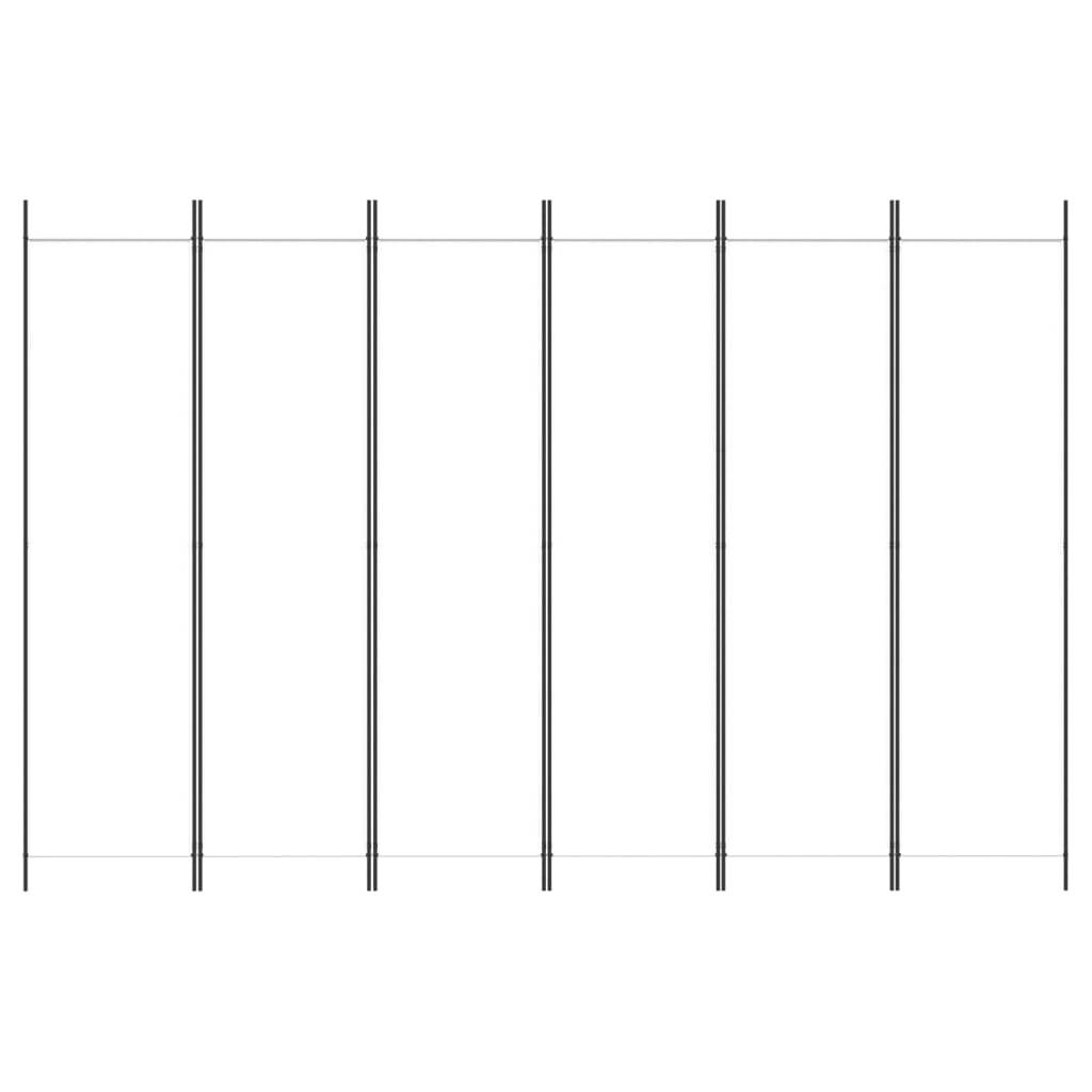 vidaXL 6-tlg. Paravent Weiß 300x200 cm Stoff