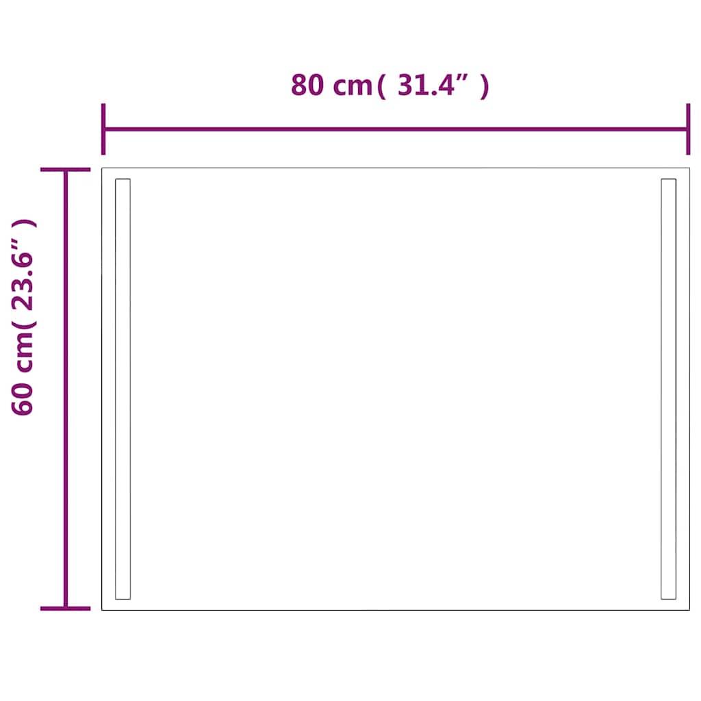 vidaXL LED-Badspiegel 80x60 cm