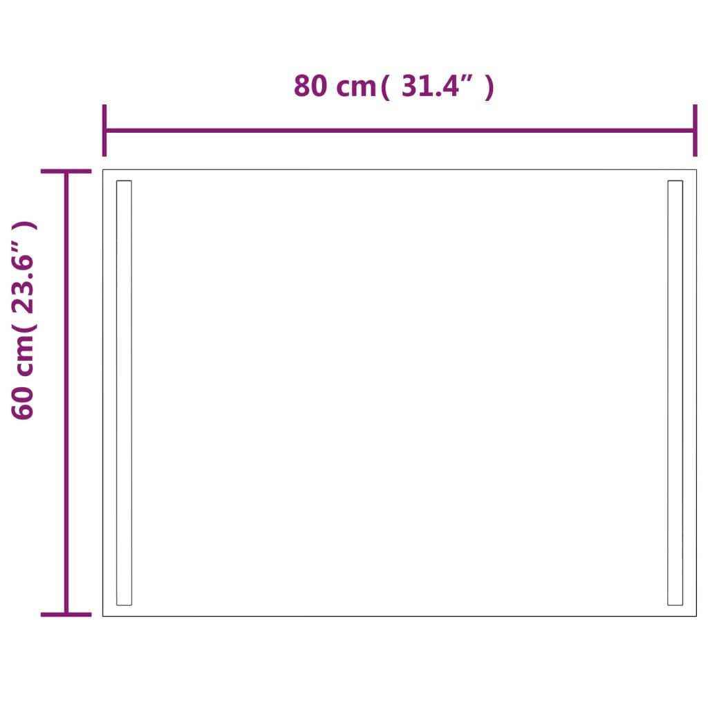 vidaXL LED-Badspiegel 60x80 cm