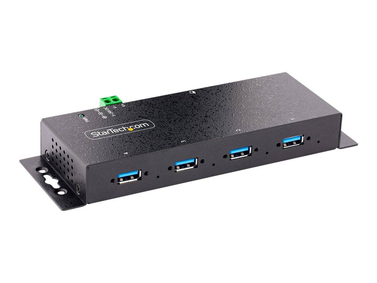 StarTech.com 4-Port Industrial USB 3.0 5Gbps Hub, Rugged USB Hub w/15kV Air/8kV Contact ESD and Surge Protection, DIN/Wa