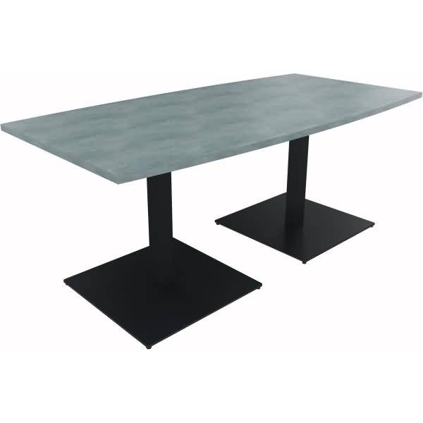 Besprechungstisch Tonneau Tellerfuß Quadrat B1800xT800/900xH720 anthrazit/Beton