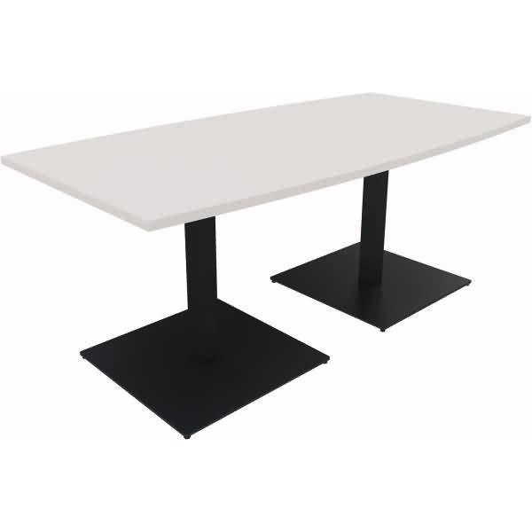Besprechungstisch Tonneau Tellerfuß Quadrat B1800xT800/900xH720 anthrazit/Weiß