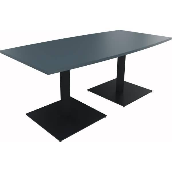Besprechungstisch Tonneau Tellerfuß Quadrat B1800xT800/900xH720 anthrazit/Lavagrau