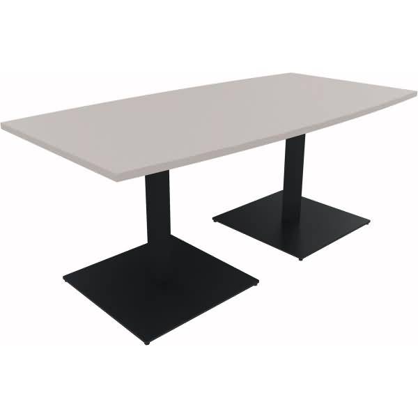 Besprechungstisch Tonneau Tellerfuß Quadrat B1800xT800/900xH720 anthrazit/Lichtgrau