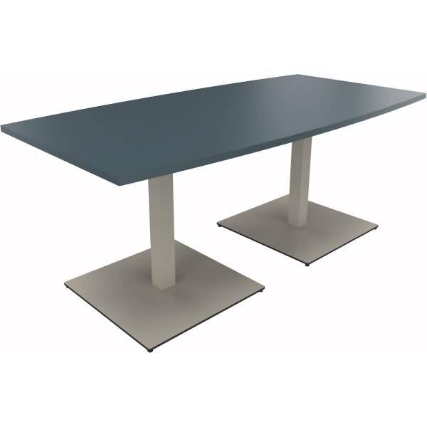 Besprechungstisch Tonneau Tellerfuß Quadrat B1800xT800/900xH720 silber/Lavagrau