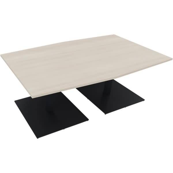 Besprechungstisch Tonneau Tellerfuß Quadrat B2000xT1000/1100xH720 anthrazit/Akazie