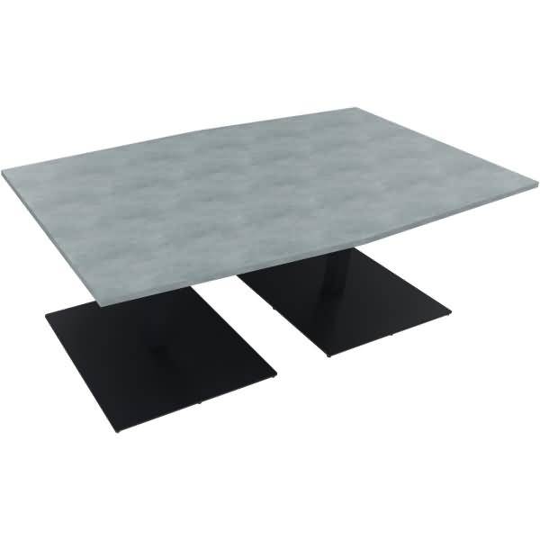 Besprechungstisch Tonneau Tellerfuß Quadrat B2000xT1000/1100xH720 anthrazit/Beton