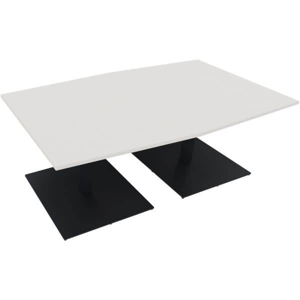Besprechungstisch Tonneau Tellerfuß Quadrat B2000xT1000/1100xH720 anthrazit/Weiß