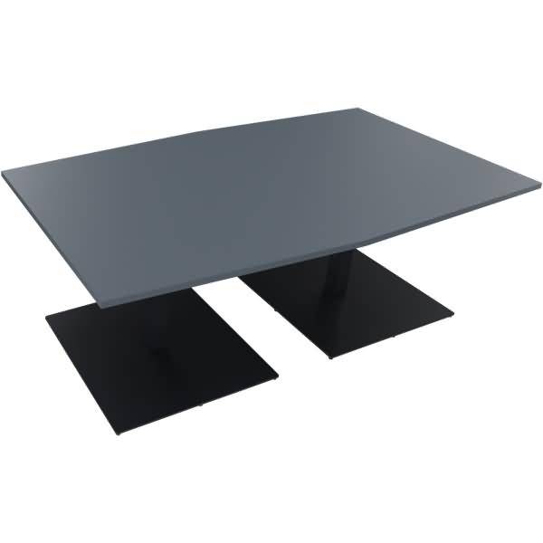Besprechungstisch Tonneau Tellerfuß Quadrat B2000xT1000/1100xH720 anthrazit/Lavagrau