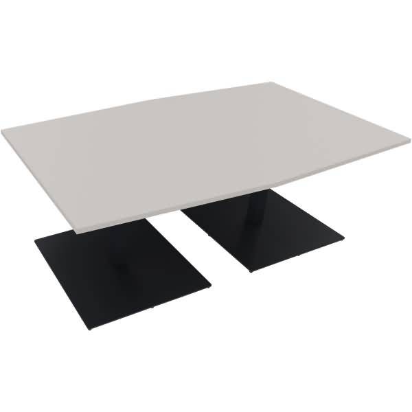 Besprechungstisch Tonneau Tellerfuß Quadrat B2000xT1000/1100xH720 anthrazit/Lichtgrau