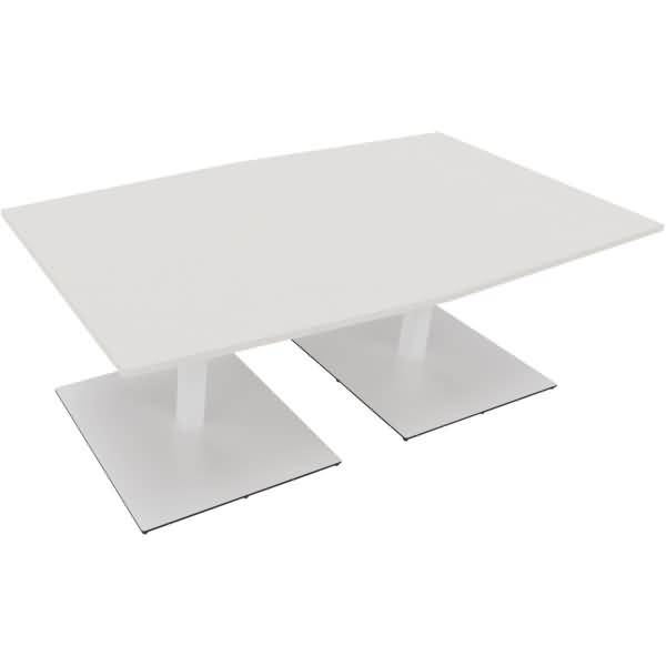 Besprechungstisch Tonneau Tellerfuß Quadrat B2000xT1000/1100xH720 weiß/Weiß