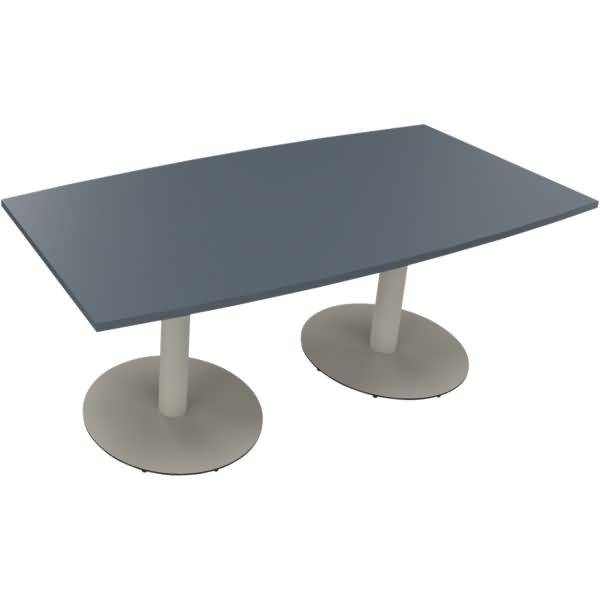 Besprechungstisch Tonneau Tellerfuß Rund B1800xT800/900xH720 silber/Lavagrau