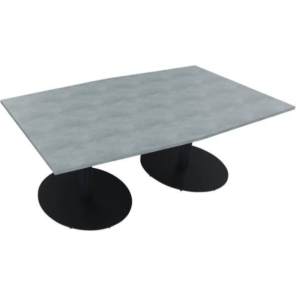 Besprechungstisch Tonneau Tellerfuß Rund B2000xT1000/1100xH720 anthrazit/Beton