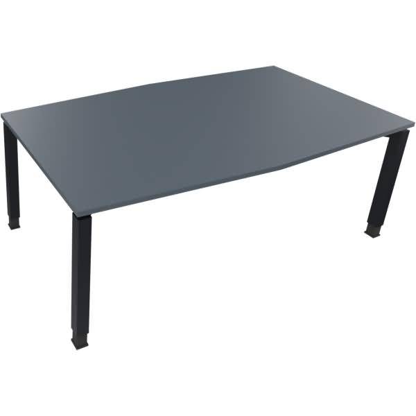 Besprechungstisch Tonneau Vierfuß Quadrat B2000xT1000/1100xH680-820 anthrazit/Lava