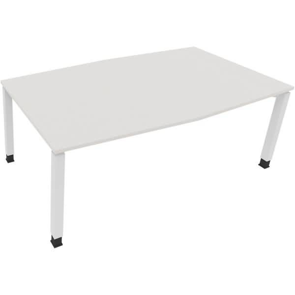 Besprechungstisch Tonneau Vierfuß Quadrat B2000xT1000/1100xH680-820 weiß/Weiß