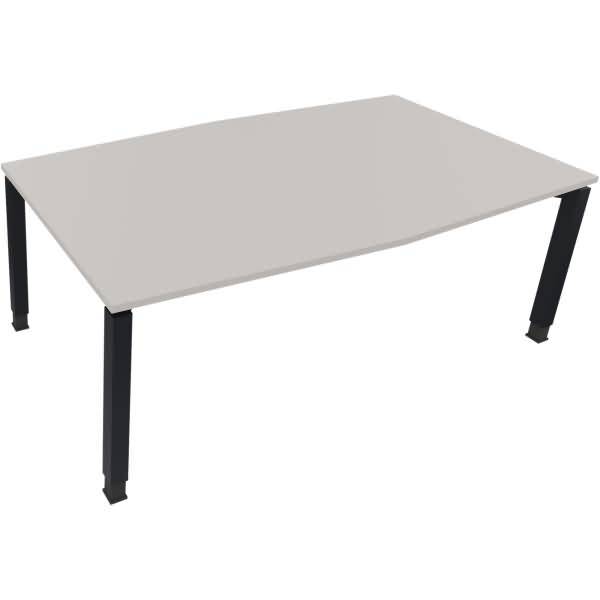 Besprechungstisch Tonneau Vierfuß Quadrat B2000xT1000/1100xH680-820 anthrazit/Lichtgrau