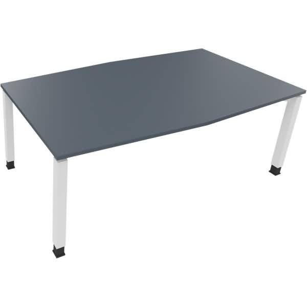 Besprechungstisch Tonneau Vierfuß Quadrat B2000xT1000/1100xH680-820 weiß/Lava